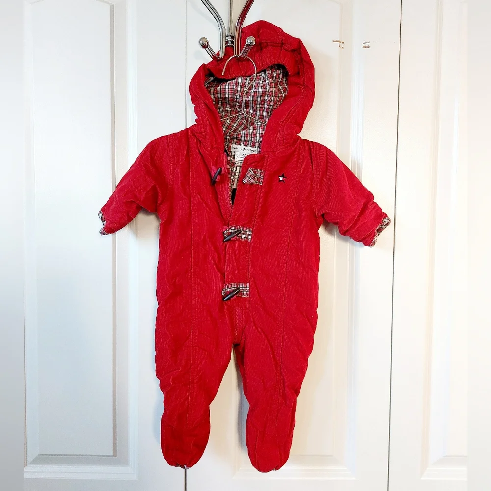 Y2k Micro‎ Corduroy Winter Bunting Snowsuit Outerwear Infant Tommy Hilfiger Ski